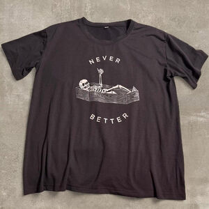 Never Better Skeleton Grey Graphic Tee | Unisex L